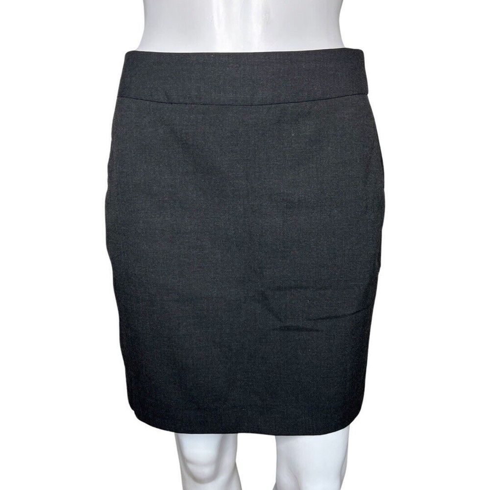 Banana Republic Skirt Womens 2 Petite Gray Pencil Straight Career Minimalist